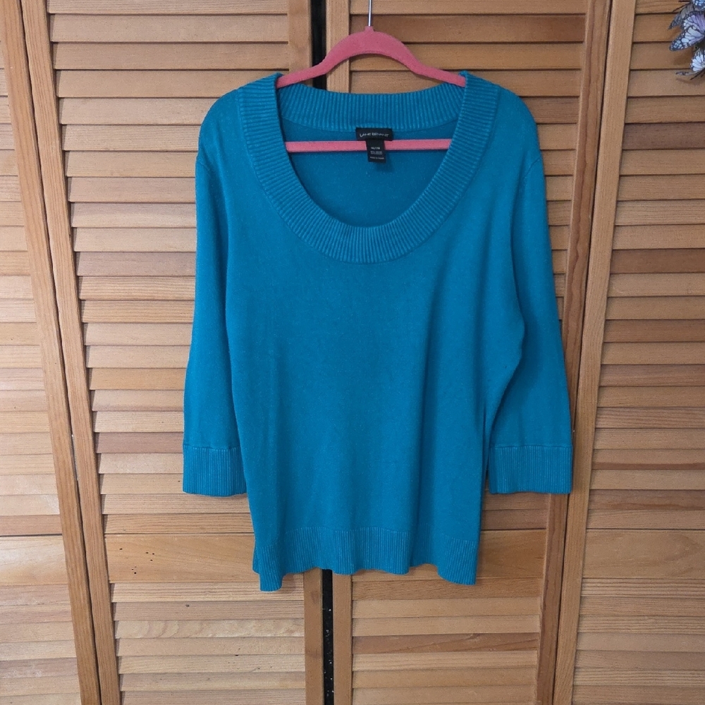 Lane Bryant Teal Scoop Neck Sweater